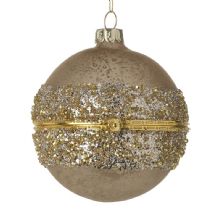 GOLD  WITH GLITTER CASKET BAUBLE
